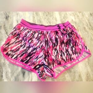 Under Armour Pink Printed Athletic Shorts | Striped Waistband Women’s S